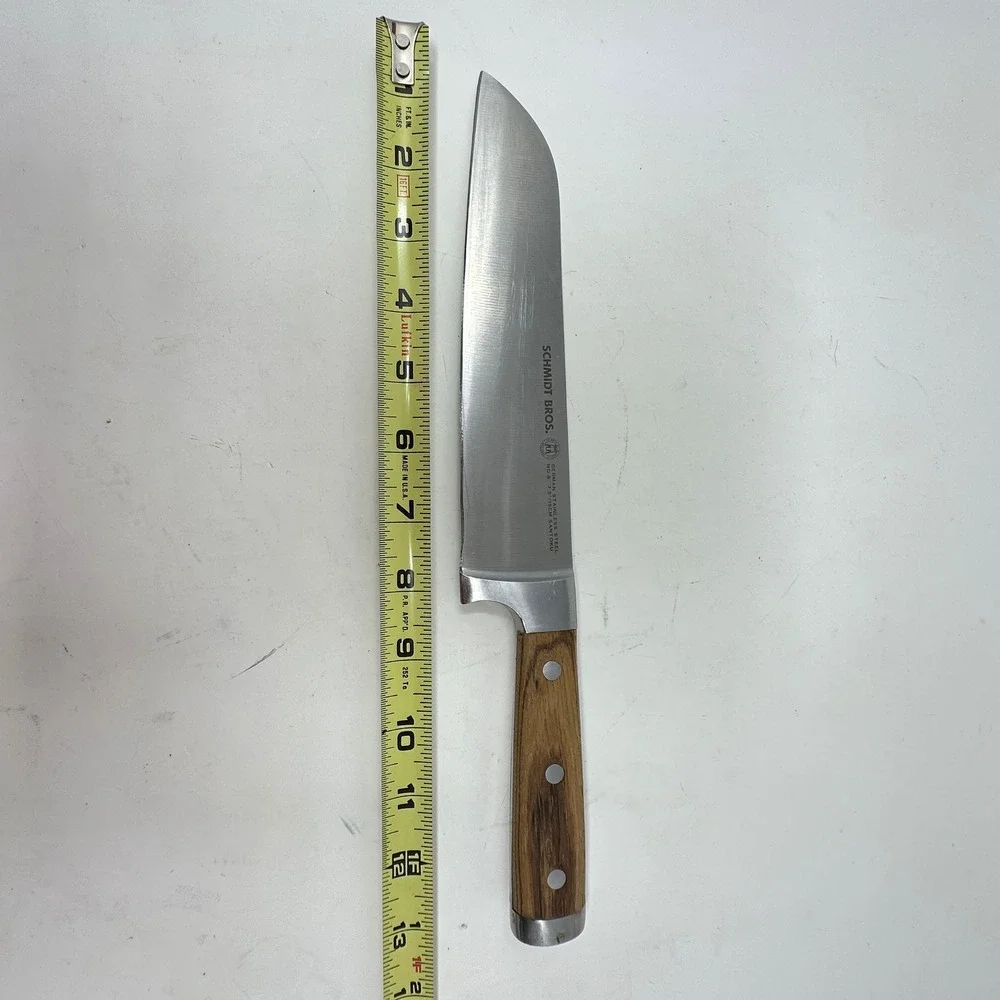 Schmidt Bros No 8 Santoku Knife 7.5 Inch German Stainless Steel Wood Handle